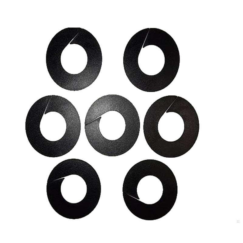 Blank Black Round Plastic Rack Dividers Pack of 7 Black Round Dividers No Lettering Supplied pack contains 7 Blank Rack Dividers for your own lettering/ design 88mm Diameter with 40mm Centre. The dividers are able to be opened to allow them to clip onto a display rail. This allows them to move freely but retained securely on display rails.