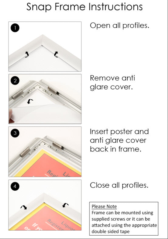 snap frame opening and use instructions