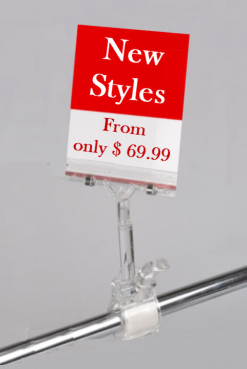 Clear Sprung Ticket Sign Holder with A6 Display sleeve