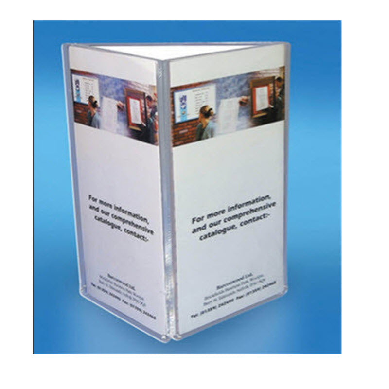 A6 3 sided table talker , menu display holders