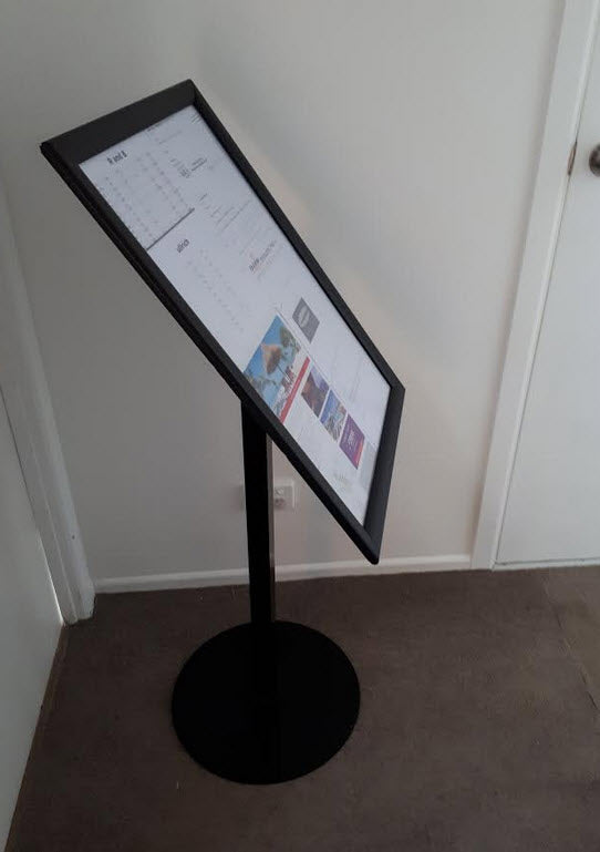 A2 Black Freestanding Snap Frame Menu / Display Stand