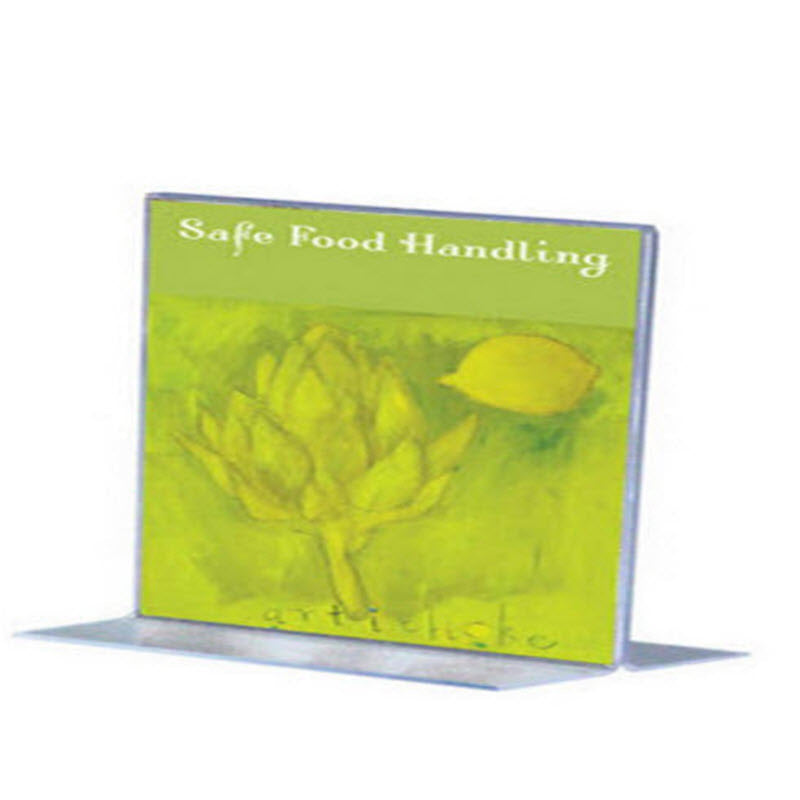 Acrylic A4 T Base upright display holder For double sided viewing A4 sheet display Landscape format Dimensions W x H x D 297 x 210 78