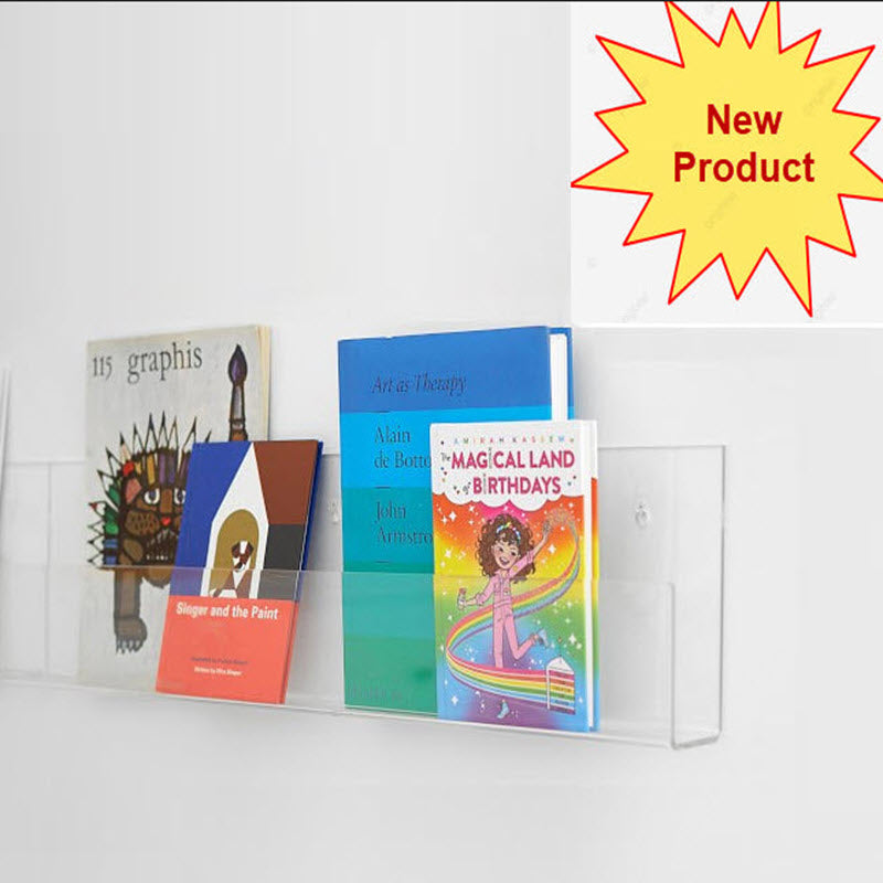 Clear 3mm acrylic U Folded Display Holder. Rear has 2 x screw mounting holes. 35mm capacity, ideal to Display, Cards, Brochures, Books etc, Front panel 70mm high, rear 100mm h. Width 400mm