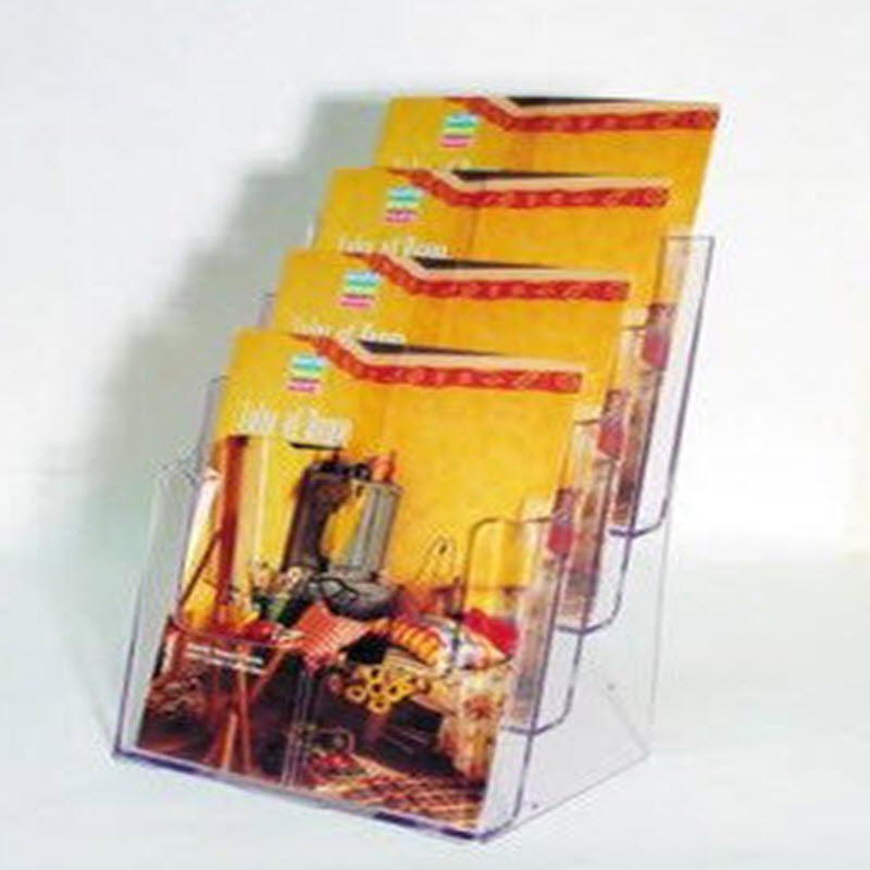 Freestanding / Wall Mounted Brochure Holder Clear Acrylic 4 Tier A4 Portrait Brochure Holder Dimensions W x H x D (mm) 240 x 345 x 180