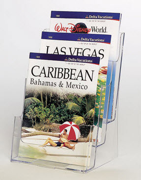 acrylic Freestanding/ wall mounted brochure holder Clear Acrylic 3 Tier A4 Portrait Brochure Holder Prices indicated exc Gst Dimensions W x H x D (mm) 241 x 321 x 203