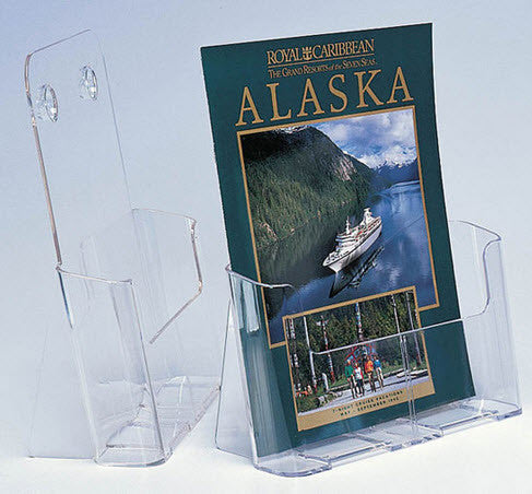 acrylic Freestanding/ wall mounted brochure holder Clear Acrylic Single Tier A4 Portrait Brochure Holder Dimensions W x H x D (mm) 170 x 197 x 117