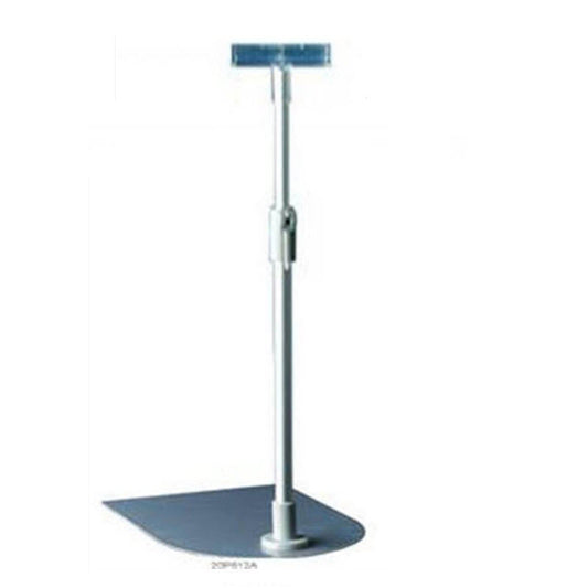 Frame Clip, Metal Pole & Base, Silver/Grey.  Adjustable height 300 - 500mm, Base Dimensions 160mm W x 210mm D