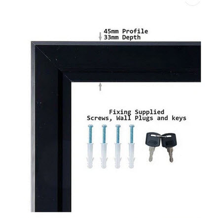 Black Outdoor Lockable Poster Frame AO