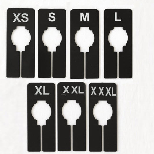 Rack Dividers Black Rectangular Sizes XS-XXXL Set of 7