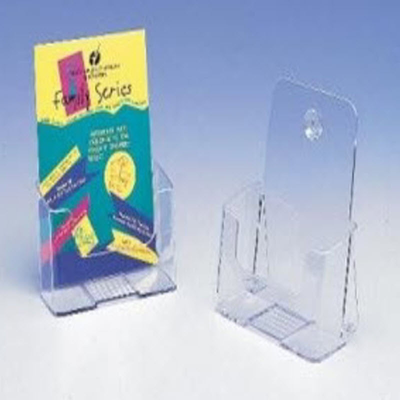 acrylic Freestanding/ wall mounted brochure holder Clear Acrylic Single Tier A5 Portrait Brochure Holder Dimensions W x H x D (mm) 170 x 197 x 117
