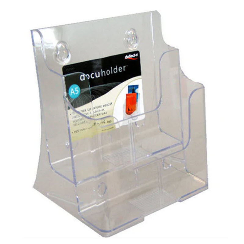 acrylic Freestanding/ wall mounted brochure holder Clear Acrylic 2 Tier A5 Portrait Brochure Holder Dimensions W x H x D (mm) 170 x 197 x 117