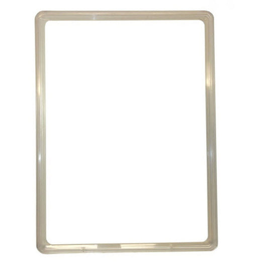 A4 size Poster Holder  Clear ABS Plastic Poster Ticket Frames  Simple effective signage within  retail environment  Available in range of colours and sizes  Can be used both Portrait and Landscape  Poster slides into the frame.  Clear pvc inserts can be used to protect poster -