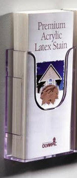 Acrylic DLE , Wall mounting Brochure / Leaflet Holder An extremely versatile flat backed brochure holder that can be used individually, Or can be linked together with any size in the range to make an attractive wall display. Each unit is supplied with pre-drilled holes but can also be mounted using double sided tape, Velcro, magnets Slatwall Mounted Version also available - see Alternative Listed Product Dimensions 111 w x 165 h x 43mm .d