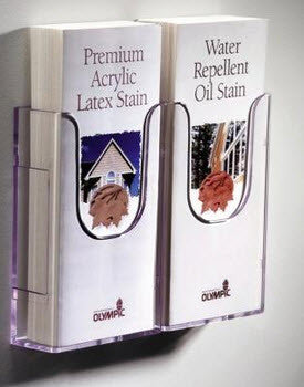 Acrylic DLE , Wall mounting Brochure / Leaflet Holder An extremely versatile flat backed brochure holder that can be used individually, Or can be linked together with any size in the range to make an attractive wall display. Each unit is supplied with pre-drilled holes but can also be mounted using double sided tape, Velcro, magnets Slatwall Mounted Version also available - see Alternative Listed Product Dimensions 111 w x 165 h x 43mm .d