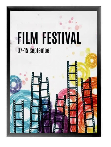 Premium Slimline Snap Frame Poster Holder A1 25mm Aluminum Frame To suit A1 poster sheet size 594mm x 840mm Colour Satin Black with mitre corners Clear PVC cover sheet to protect poster All 4 opening sides Can be used for landscape or Portrait displays