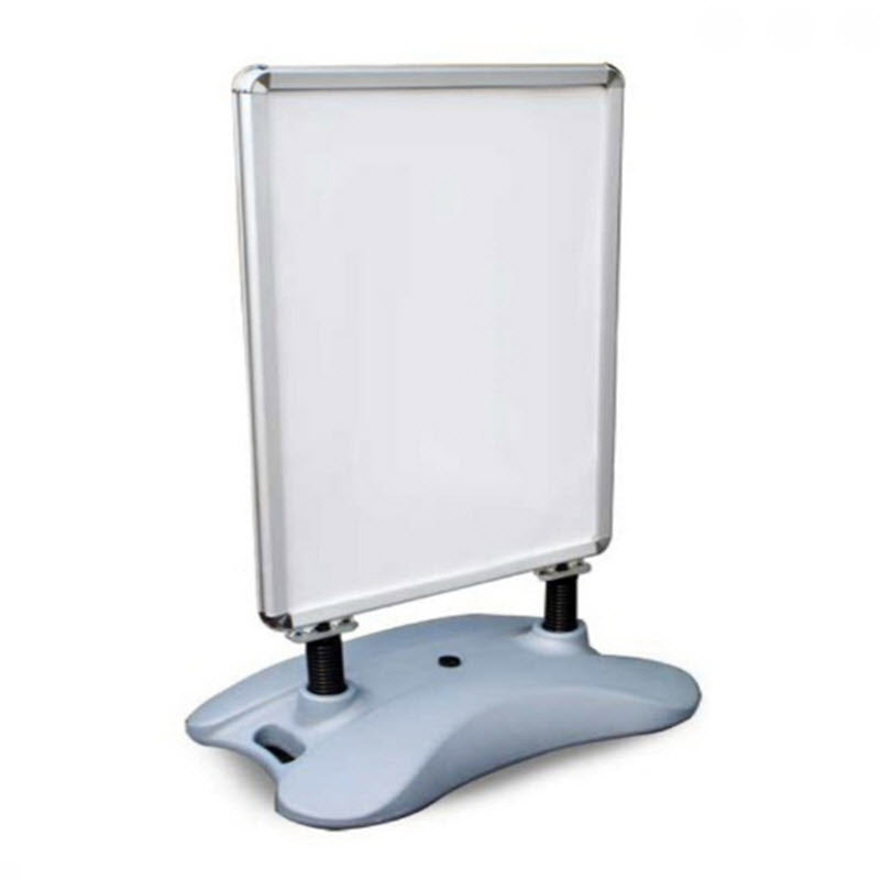 Footpath Sign Poster Holder Weatherproof, Ideal For Outdoor Applications, Create Stylish High Impact Advertising Features 2 x 30mm Wide Profile, Round Corner A1 Snap Frames Plastic Signage Backing Panels High Tension Coil Springs Water Filled Base with Wheels for Easy Mo