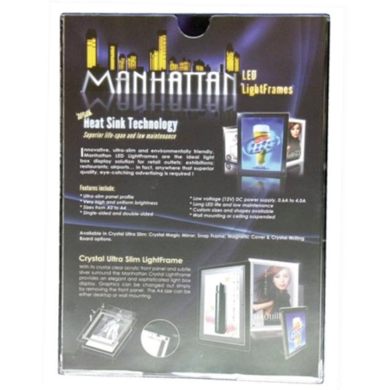Acrylic Wall Sign Holder A4 Portrait / Landscape Ideal use where frequent change of notice is required Can be used for either format for A4 size sheets. Top insert of poster when used in portrait format Supplied with both Velcro Tape and magnetic tape for choice of affixing.