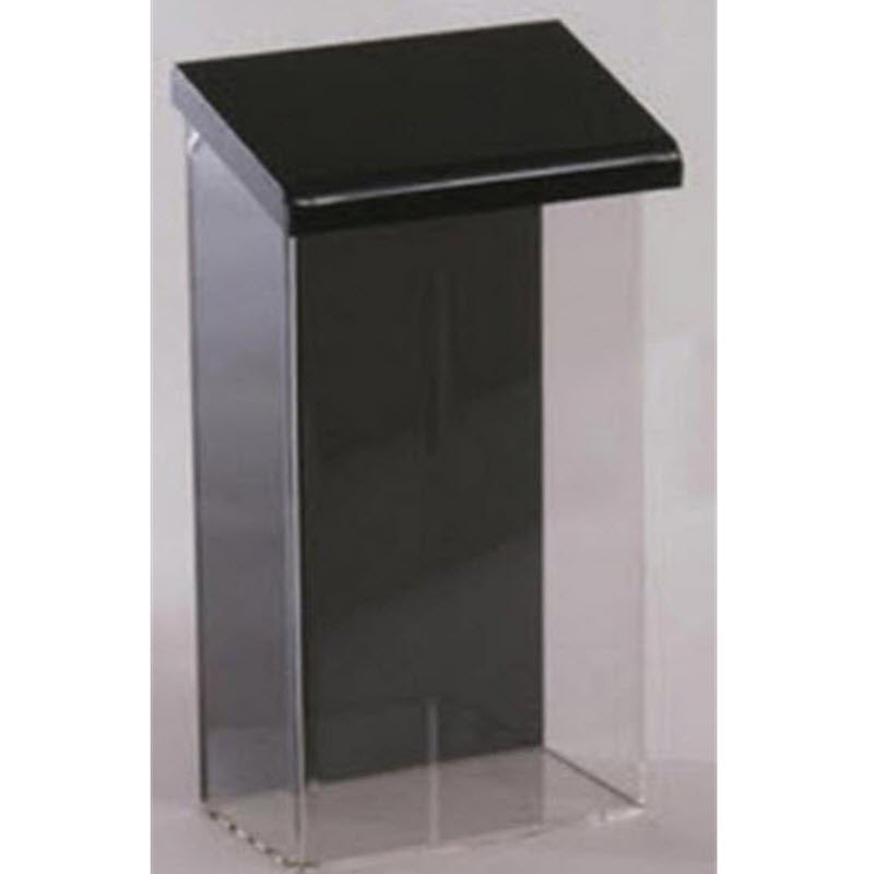 Outdoor wall mounted brochure holder, clear with black lid for DLE leaflets Ideal for real estate information, sales flyers, tourist brochures, takeaway menus etc Durable and weatherproof Can be attached to a wall, post or sign Dimensions W x H x D 113 x 280 x 68