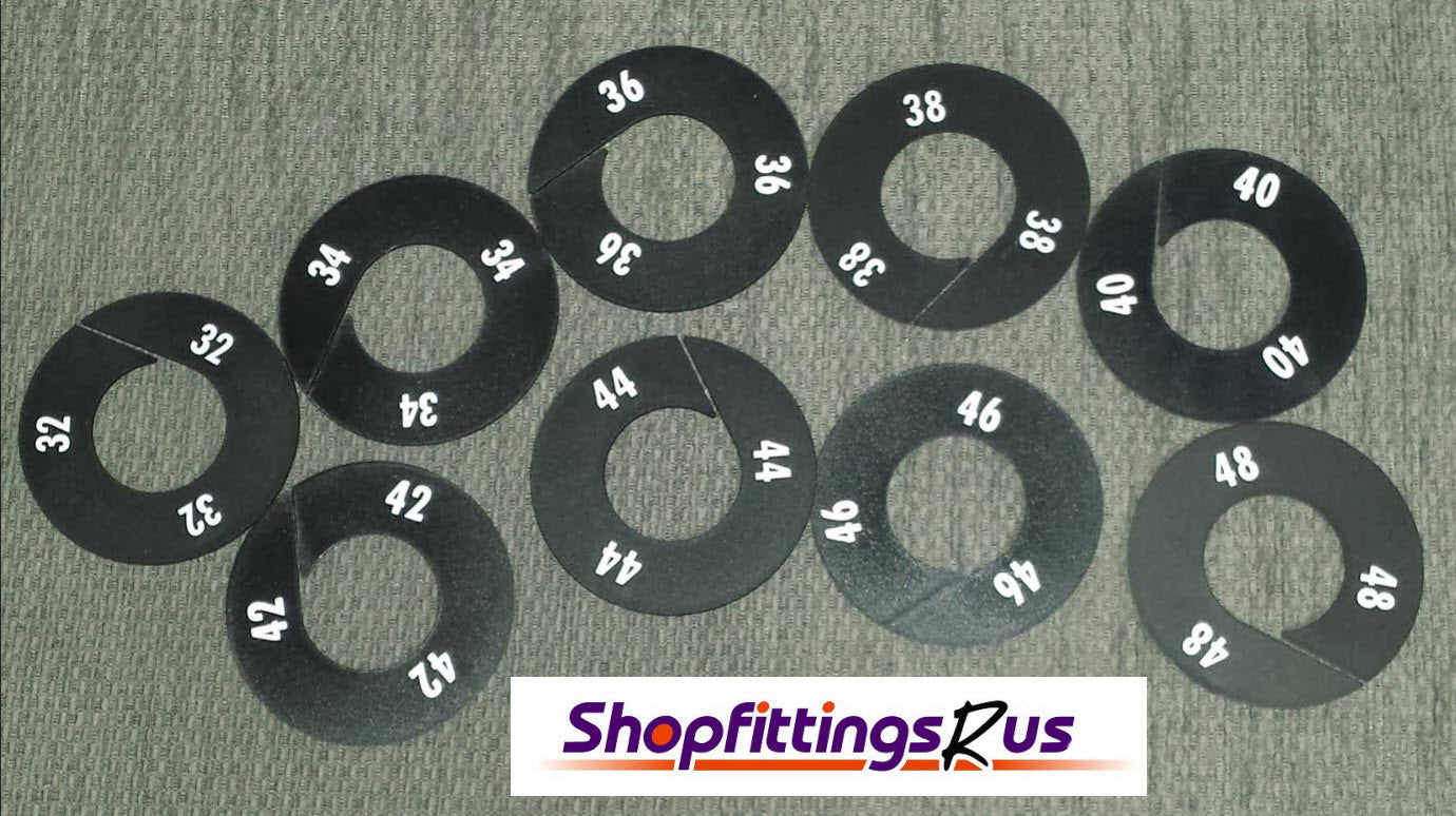 Rack Dividers Black Round Sizes 32-48 Set of 9