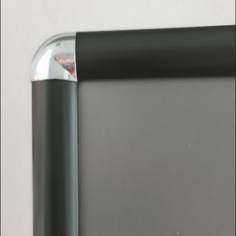 rounded corner snap frame with siver chrome corners