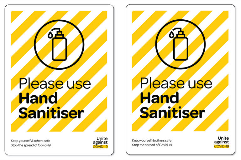 Freestanding Hand Sanitizer Bottle Holder / Dispenser with A5 Sign Holder.
