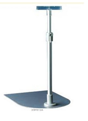 Frame Clip, Metal Pole & Base, Silver/Grey. Adjustable height 300 - 500mm, Base Dimensions 160mm W x 210mm D