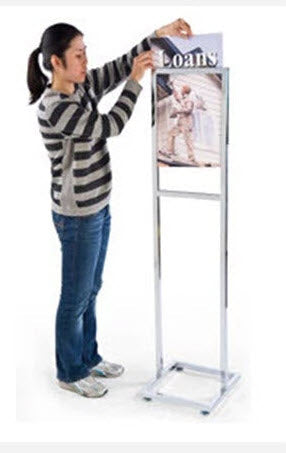 A2 Black Poster Stand, Optional DLE Leaflet Holders,