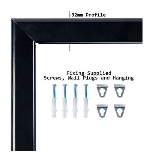 wide profile 32mm snap frame black size AO