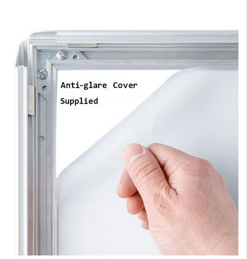 Silver Wide Profile Snap Frame Poster Holder Size AO To suit poster size AO 1188mm x 840mm 32mm Aluminum Extruded Frame Colour Satin Silver with mitre corners Frame overall size 1232 x 893 x 17 mm Clear cover sheet to protect poster All 4 opening sides Can be used for landscape or Portrait displays