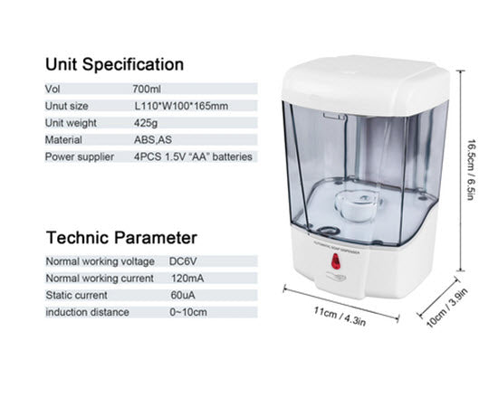 Freestanding Automatic Hand Sanitizer Dispenser with A5 Sign Holder.