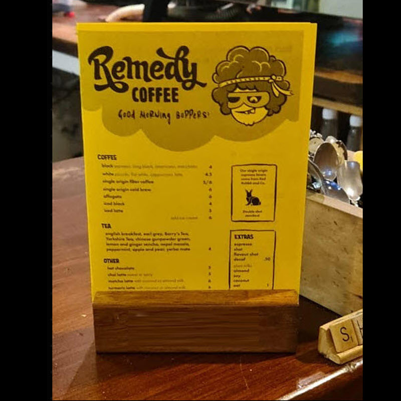 A6 Menu / Table Talker Wood Base