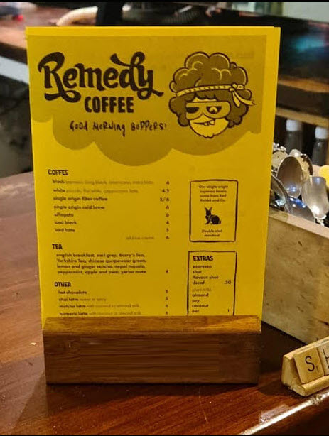 A6 Menu / Table Talker Wood Base