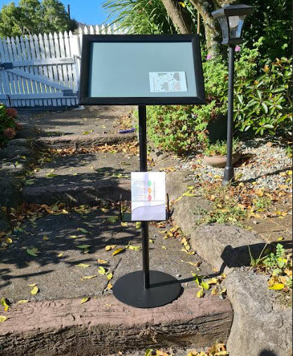 Waterproof A3 Black Round Pole Snap Frame Menu / Display Stand