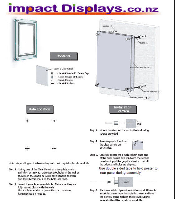 Standoff A3 Acrylic Display Panel