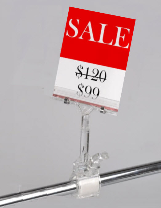 Clear Sprung Ticket Sign Holder with A6 Display sleeve