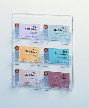Wall Mounted  Clear 6 x Pocket Business Card Holder