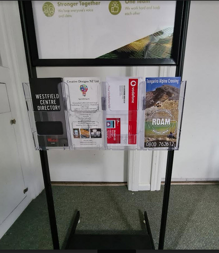 A2 Black Poster Stand, Optional DLE Leaflet Holders,