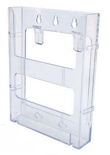 Lit- Loc A4 Brochure Holder  Dimensions : 224 x 285 x 32  Manufactured from crystal clear plastic  The most versatile brochure display system on the market