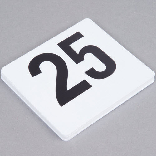 Table Number set 1 to 25 White