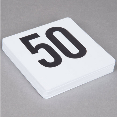 Table Number set 1 to 50 White