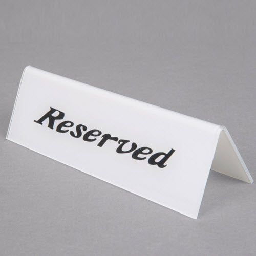Table Tent "Reserved" Sign - Double-Sided